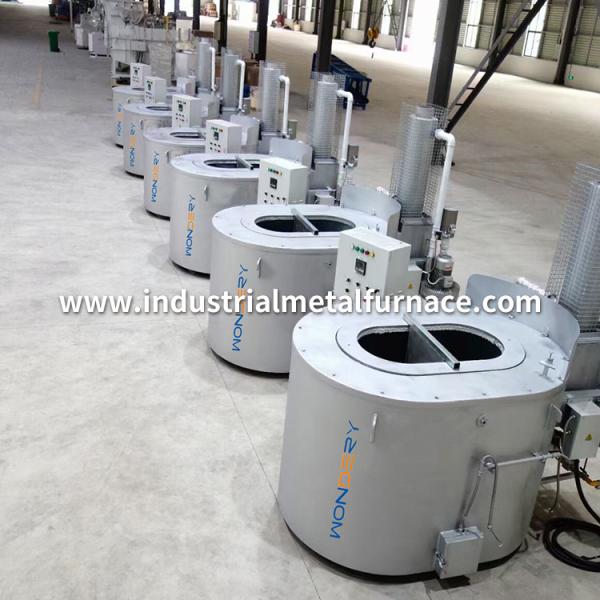 Gas Fired Graphite Crucible 300 to 1000 kg Industrial Aluminum Melting Furnace