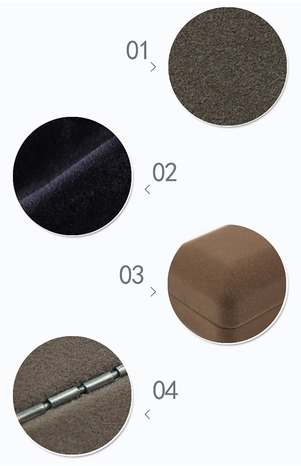 Brown Jewelry Velvet Packaging Box For Necklace Rings