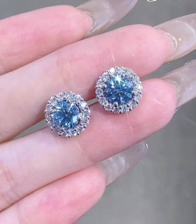 2ct Lab Diamond Jewelry Round Brilliant Cut Lab Grown Diamond Stud Earrings