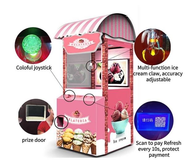Hardware Material Refrigerated Vending Machine / Ice Cream Claw Machine