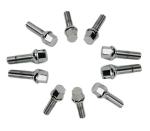 Silver Car Tire Wheel Lug Bolts Radius R13 Ball Seat Apply To BMW Series