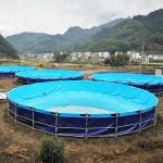Large Flexible Water Tank Round Aquaculture Tanks UV Resistant PVC Biofloc Fish