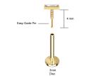 14K Gold Body Piercing Jewelry Earring OEM ODM With Rectangle Diamond