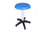 Blue Round Bar Stainless Steel Lab Furniture Movable Modern Lab Stool PU Cushion
