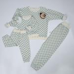 230gsm Family Matching Clothes Set French Terry Crew Neck Long Sleeve Checkered