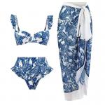 China white Sexy Bathing Suits Bikini Thread Fabric 2 Piece Swim Suit Split Printed tie dye print new season summer sswimsuit for sale