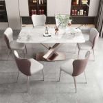 6 Seater Dining Table Set With Leather Or Fabric Chairs