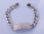 19cm 925 Silver CZ Bracelet 100g Personalized Sterling Silver Friendship