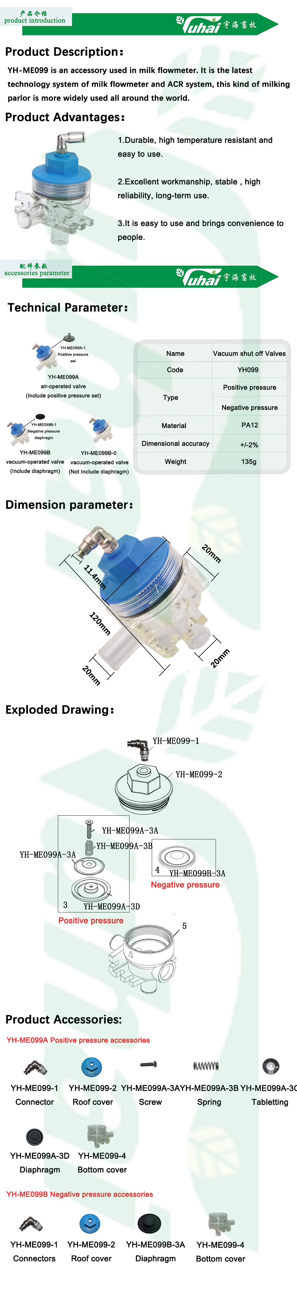 PSU Material Milk Flow Sensor Shut Off Valve Positive Negative Pressure Dairy Flow Meter