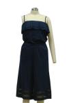 Summer Sleeveless Ladies Casual Jumpsuits Two Big Ruffle Bottom Romper