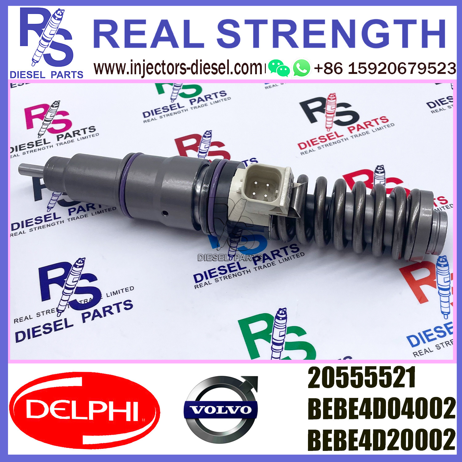 V-O-L-V injector 20555521 diesel Fuel Injection Injector 20555521 BEBE4D04002 BEBE4D20002 E3.18 for RENAULT 11LTR EURO3 HI