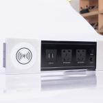 100-240V Power Conference Table Top Desktop Electrical Outlet RJ45 Cat6 Port