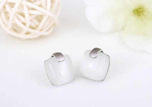 S925 sterling silver earrings sterling silver earrings Korea Korean large square
