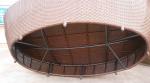 Cane Garden Daybed With Tea/ Coffee Table , Wicker Oval Daybed