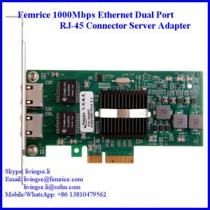 Wholesale 1000Mbps Dual Port Server Ethernet Network Card, RJ-45 Copper Connector Femrice 10002PT from china suppliers