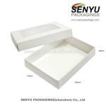 300g cardboard white window pvc box with your logo and custom surface coating