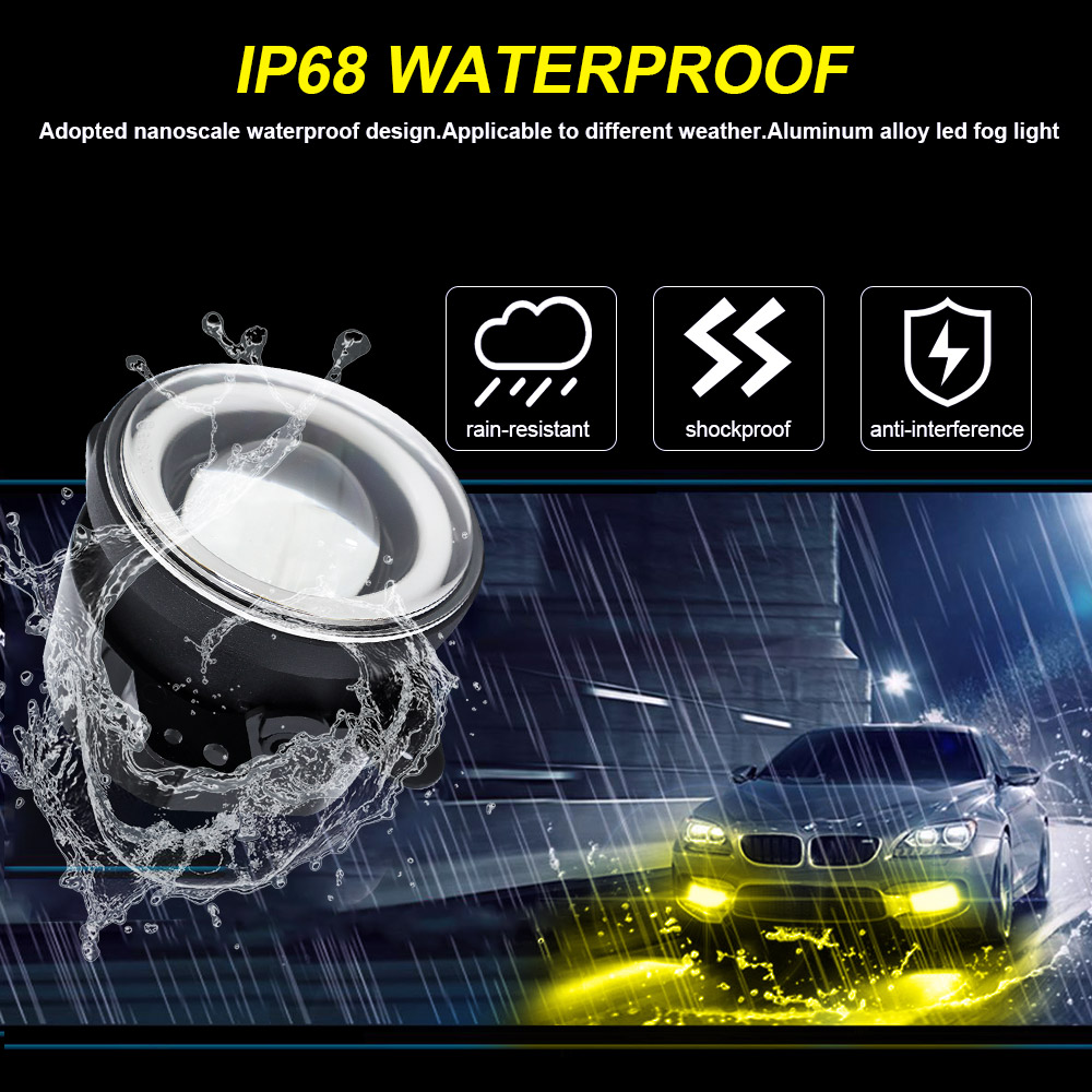 60W Aluminum White Yellow 4 Inch Angel Eyes LED Auto Drive Light Projector Fog Lamp