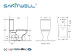 White Color Close Coupled Water Efficient Toilets Ceramic Material 650 * 375 *