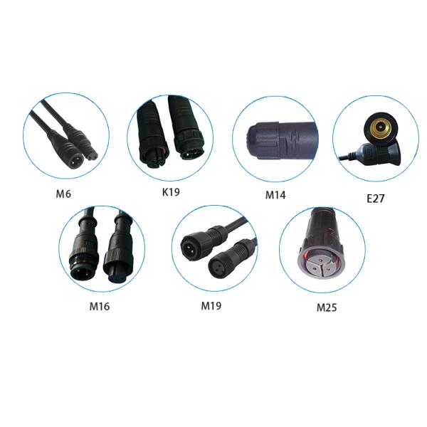 E27 IP67 Waterproof Lamp Holder Connector 2-12 Core 24V DC