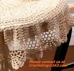 christmas tablecloths cotton and linen, Tablemat, Corcheted Lace Table linen,