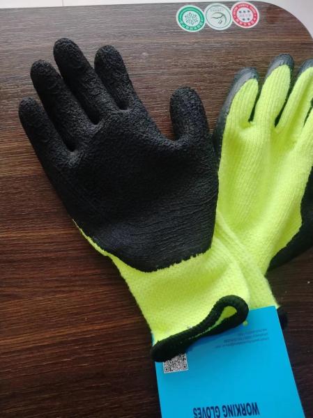 winter use good abrasion resistance Hi viz 7 gauge acrylic terry liner coated