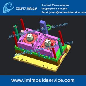 China Multi cavity thin wall plastic cup injection mould tooling, in mold label cup moulding on sale
