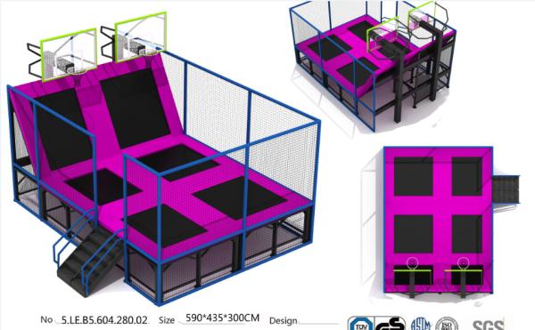 25M2 Indoor Trampoline/Chinese Jumping Bed/ Small Commercial Indoor Trampoline