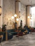 Whole Hotel Restaurant Furniture Fabric Leather L Shape Corner Booth Sofa Set