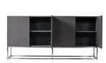 Grey Veneered Panels Hotel Room Dresser With Metal Base