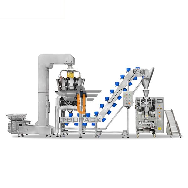 Fully automatic conveying and weighting and bag sealing system for snack food