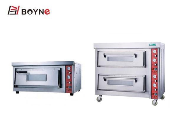 220V Industrial Double Deck Pizza Oven , Restaurant Automatic Pizza Oven