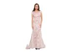 Pink Appliqued Middle Eastern Evening Gowns , Short Sleeve Middle East Women'S