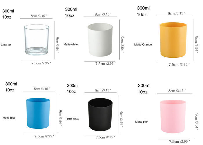 Customized Logo 10oz Luxury Transparent Black Transparent White Empty Glass Candle Containers Candle Jars With Lids