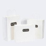Fast Food Takeaway Kraft Paper Bag Custom Logo Handle Black White Brown Gravure