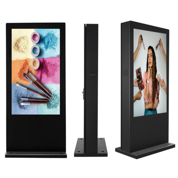 65 inch dual screen ip 65 outdoor floor standing 4+32GB metal case blck for