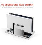 90 Degree Glass to Wall Shower Door Hinge in Satin Steel Hardware for Bathroom