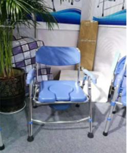 Wholesale Chrome Steel Adjustable Bath Seat Folding Backrest Toilet Commode Chair For Elderly from china suppliers