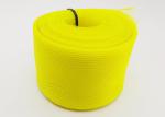 Yellow Single Layer Flat Tape PET Braided Sleeving Velcro Zipper Added