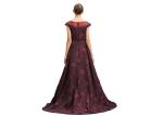 Custom Long Tapestry Fabric Muslim Party Gown Floor Length Purple Red