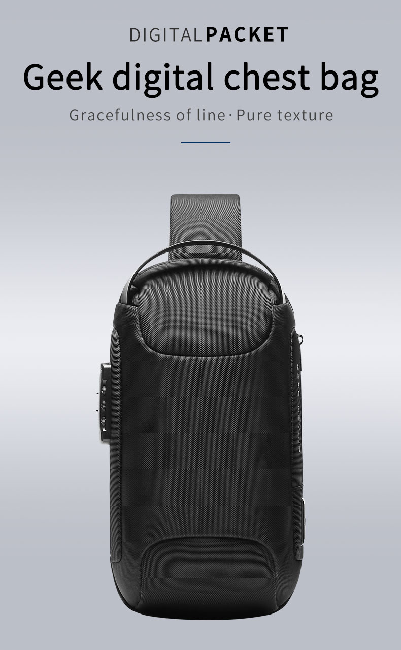 Wholesale waterproof anti theft designer crossbody bag custom logo USB sling bags for men single shoulder chest bag