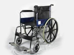 Wholesale ISO Foldable Steel Wheelchair With Solid Castor Rear Wheel from china suppliers