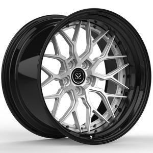 Wholesale Black Silver Custom 2 PC Forged Rims 6061-T6 Aluminum Staggered 20 Inch 5x112 Bolt from china suppliers
