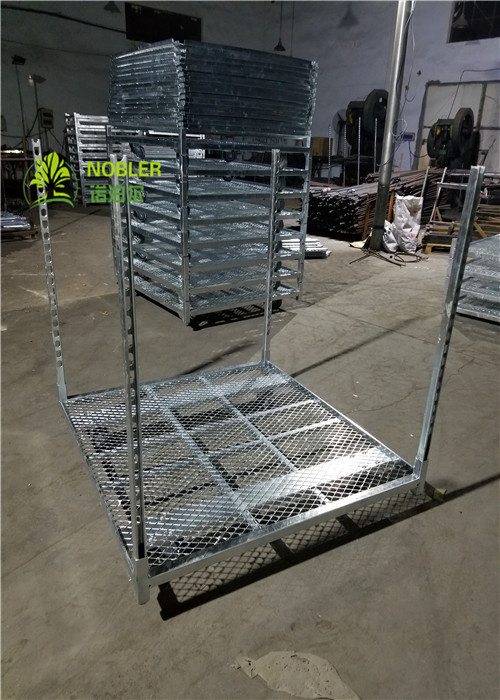 Hot Galvanized Plywood Greenhouse Flower Carts Customized Trolley For Transport