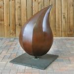 Teardrop Shape Corten Steel Sculpture Metal Art Statues 91.5cm Height