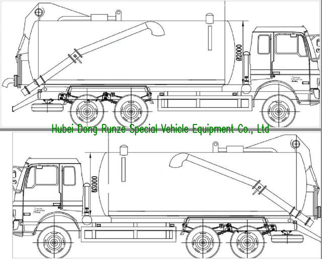 JAC LHD 4x2 10 Wheeler Sewage Suction Tanker Truck With Vacuum Pump 16m3