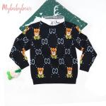 Children's fake-shirt Collar faux shirt Collar neck Jacquard Knit Bear Pattern