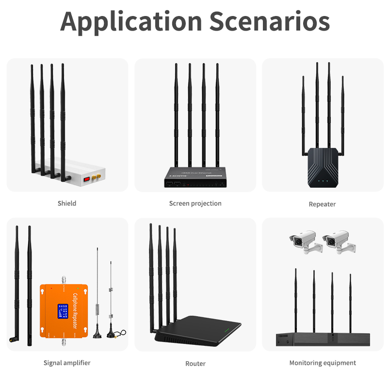 Rubber 3G 4G LTE Wifi Indoor Antenna High Gain 3-8dBi for 2.4GHz 5.8GHz Communication