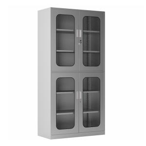 Wholesale 4 Galss Door Double Tiers Stainless Steel Storage Cabinet With Adjustable Shelves from china suppliers