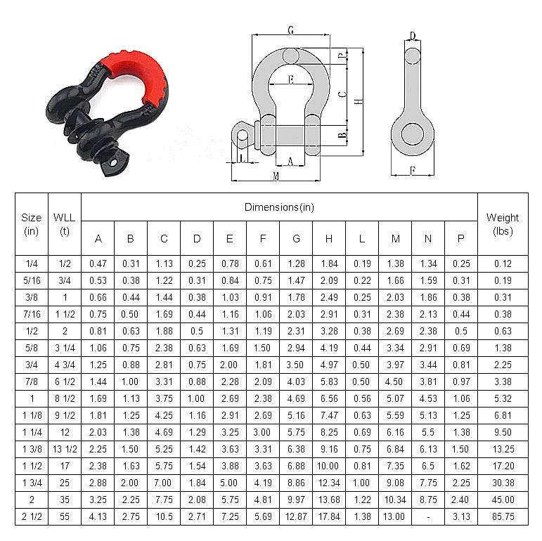 Drop Forged D Ring Shackles Hitch Receiver Trailer Shackle Set For Metric Measurement