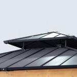 Gazebo Polycarbonate Double Roof Canopy Outdoor Aluminum Frame Pergola,